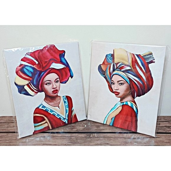 🆕 Home Decor African Woman Canvas Wall Art, African Beauty Canvas Print 8x9.75" - Picture 4 of 7